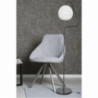 Lampada da terra a stelo Yumak MDL4256 grigio e paralume tessuto bianco