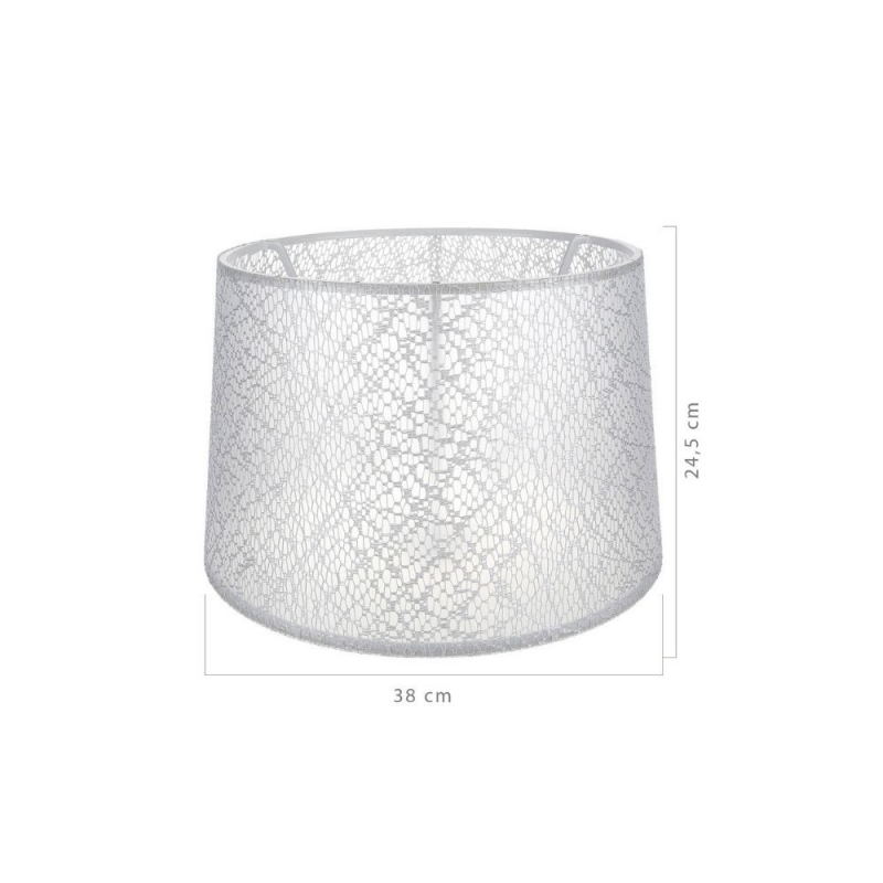 Paralume Deco ASZ1181 tessuto bianco motivo ricamo