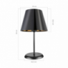 Lampada da tavolo Verda ASZ1212 in metallo e paralume tessuto nero
