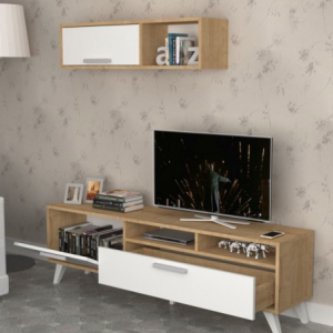 Zoom Porta tv Slim D2306TV180M109 rovere bianco 180x35x47h