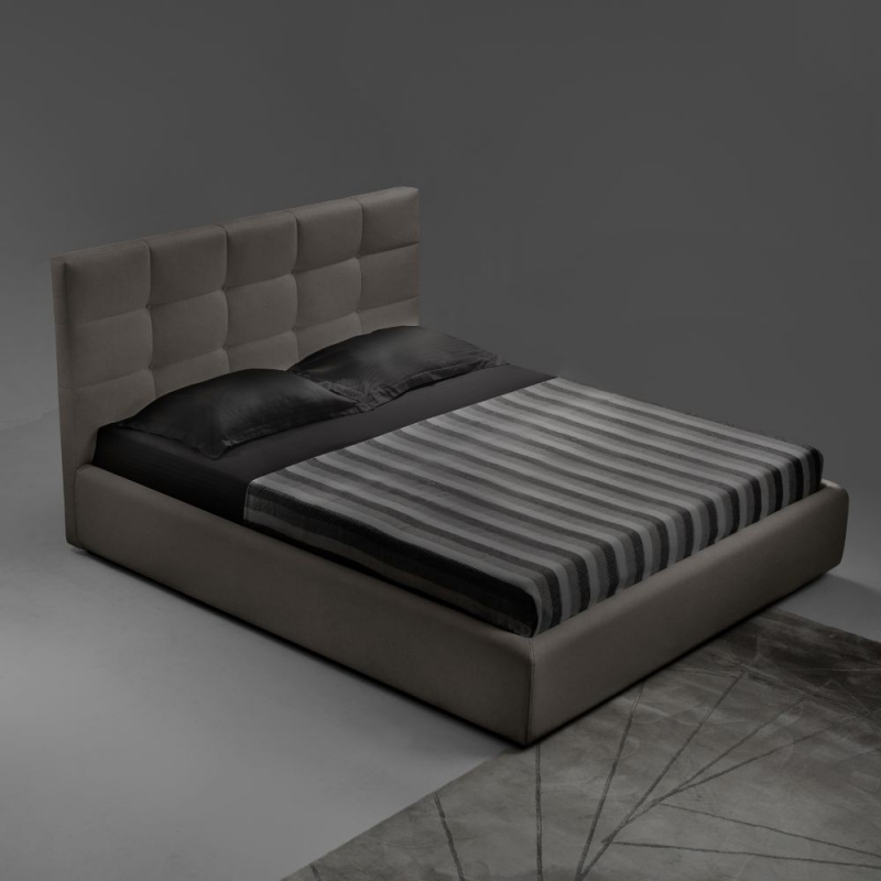Letto matrimoniale contenitore Napoli tessuto tortora