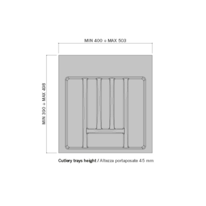 Portaposate 8103N 6 scomparti per cassetto da 50 o 55 cm