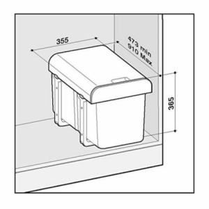 Zoom Pattumiera estraibile Ekko2 2 secchi da 16 litri