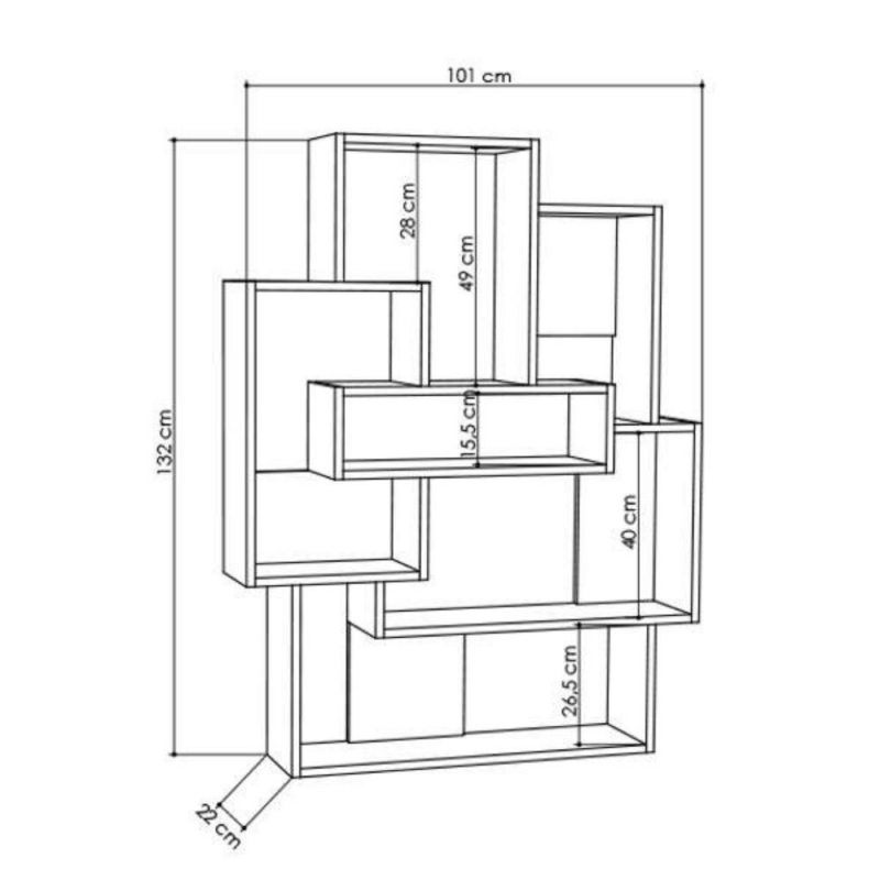 Libreria Barce rovere 101x22x132h