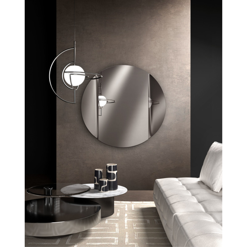 Specchio da parete con vetro finitura Argento Struttura in metallo Anubi Stones