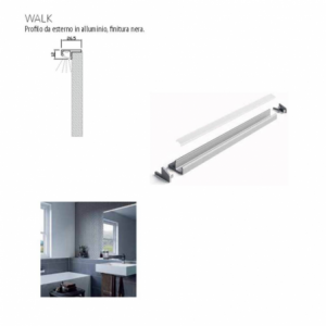 Zoom Profilo illuminazione LED Walk bagno 600 mm nero opaco