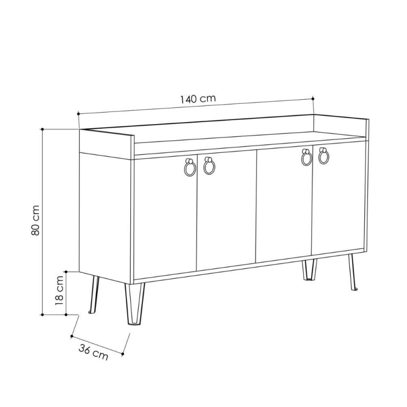 Madia Dea 4 ante antracite tortora 140x36x80 h