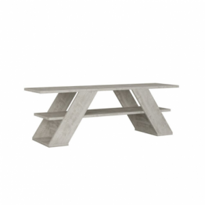 Zoom Porta TV aperto Farfalla 120 2 ripiani bianco vintage