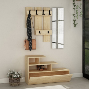 Zoom Mobile ingresso Vesty rovere oak con scarpiera e specchio