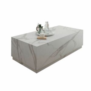 Tavolino da salotto Marko effetto marmo bianco