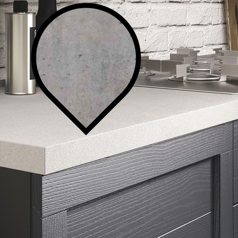 Top cucina F186ST9 180x60 spessore 38 cemento