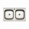 Lavello incasso cucina MP862V acciaio 86x50 cm due vasche