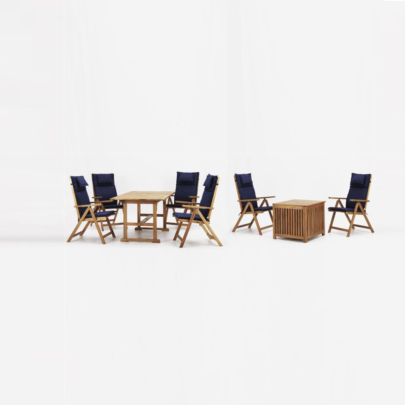Set da Esterno Istanbul Stones 90x146-200cm - Tavolo Allungabile e Sedie