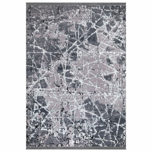 Tappeto decorativo antiscivolo Stella grigio superficie lucida 120x180