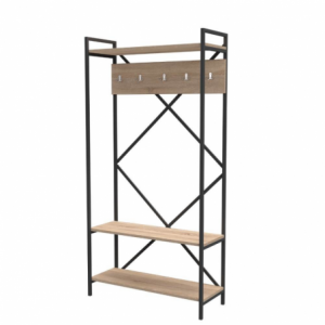 Zoom Scaffale ingresso appendiabiti Kety metallo antracite