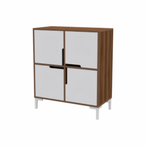 Zoom Scarpiera Wind Tower 4 scomparti colore noce bianco90x45x90h