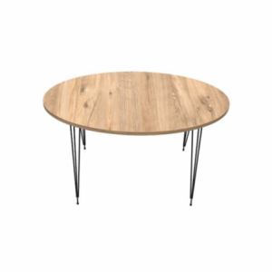 Tavolino ovale da salotto Granit colore rovere
