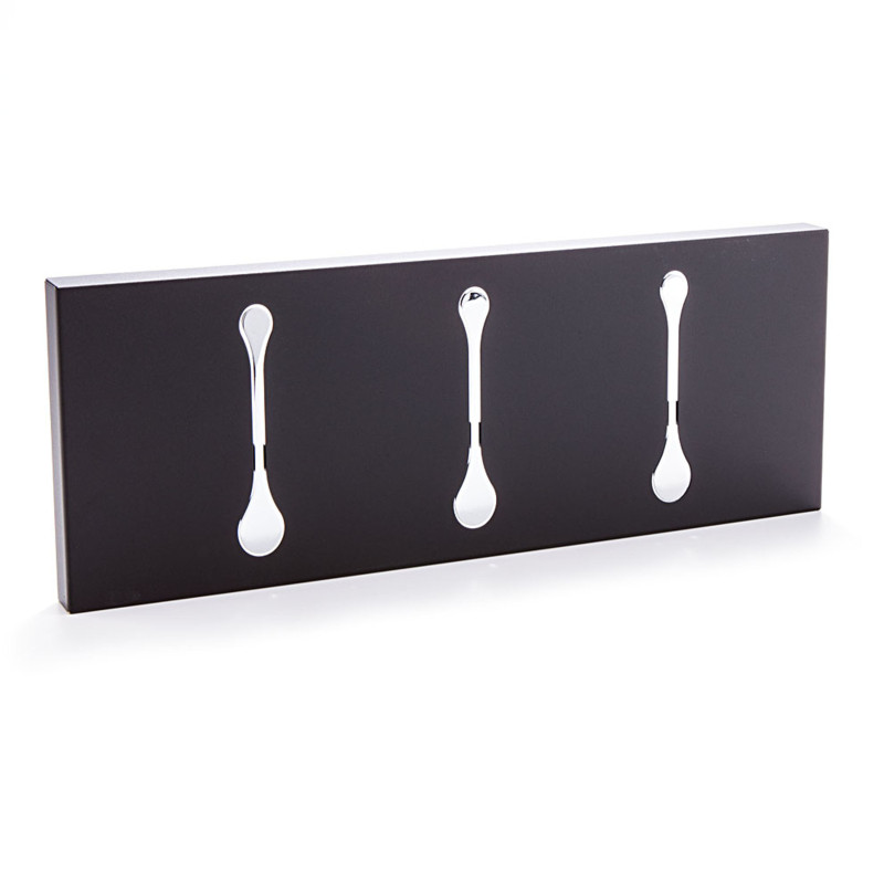Appendiabiti Da Muro Bin 3 Black 19X49X4 Cm