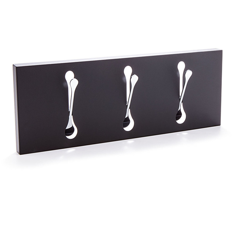 Appendiabiti Da Muro Bin 3 Black 19X49X4 Cm