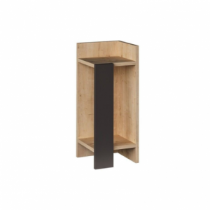 Zoom Tavolino comodino di design Elos colore rovere oak pannello antracite 25x25x60h destro