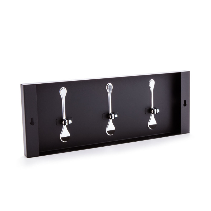 Appendiabiti Da Muro Bin 3 Black 19X49X4 Cm