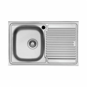 Lavello appoggio 80x50 SA216 1 vasca e gocciolatoio destro