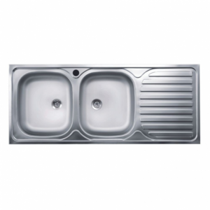 Lavello appoggio 50 series 120x50 cm 2 vasche SA127 destro