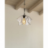 Lampada a sospensione Volga MDL3781 oro antichizzato e vetro fumè