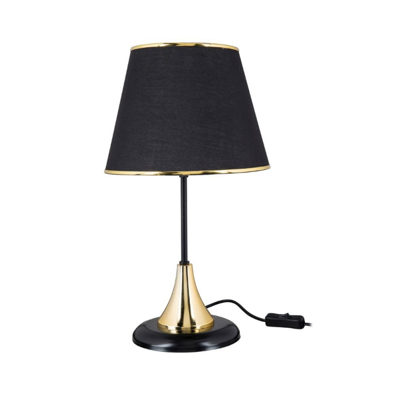 Lampada da tavolo Aden metallo e paralume tessuto nero ASZ1632