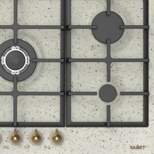 Zoom Samet piano cottura 5 fuochi da 70 cm avena Menelao