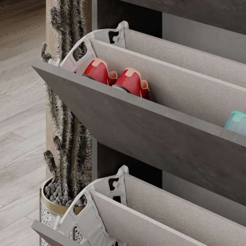Scarpiera SHC540RETRO quattro ante a ribalta retro grey