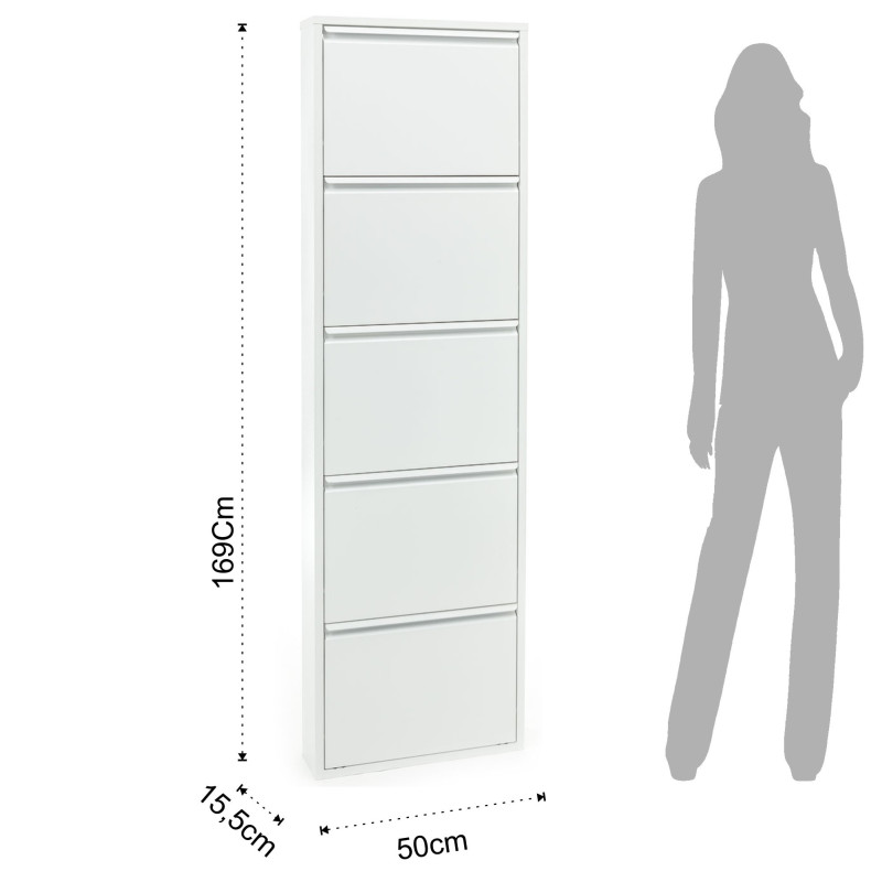 Scarpiera 5/A Sandy White 170X51X15 Cm