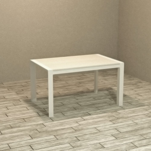 Tavolo rettangolare allungabile Golia 130x80 struttura bianca e piano bianco larice