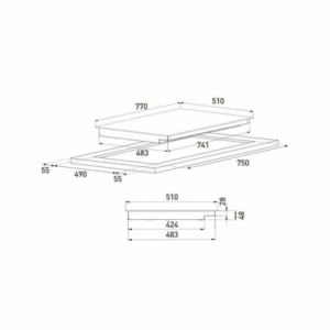Zoom GRUNDIG Piano cottura induzione 80 cm GIEI824414HF