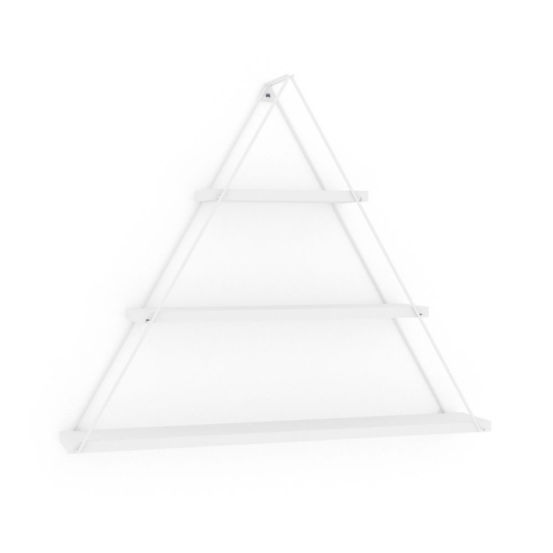 Mensola triangolare 3 ripiani Moset bianco totale MT191006