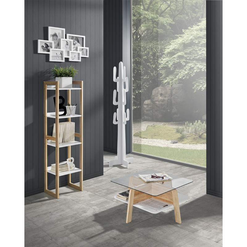Colonna "Varm" Struttura In Legno Massello Finitura Rovere L33 P8 H134 Cm