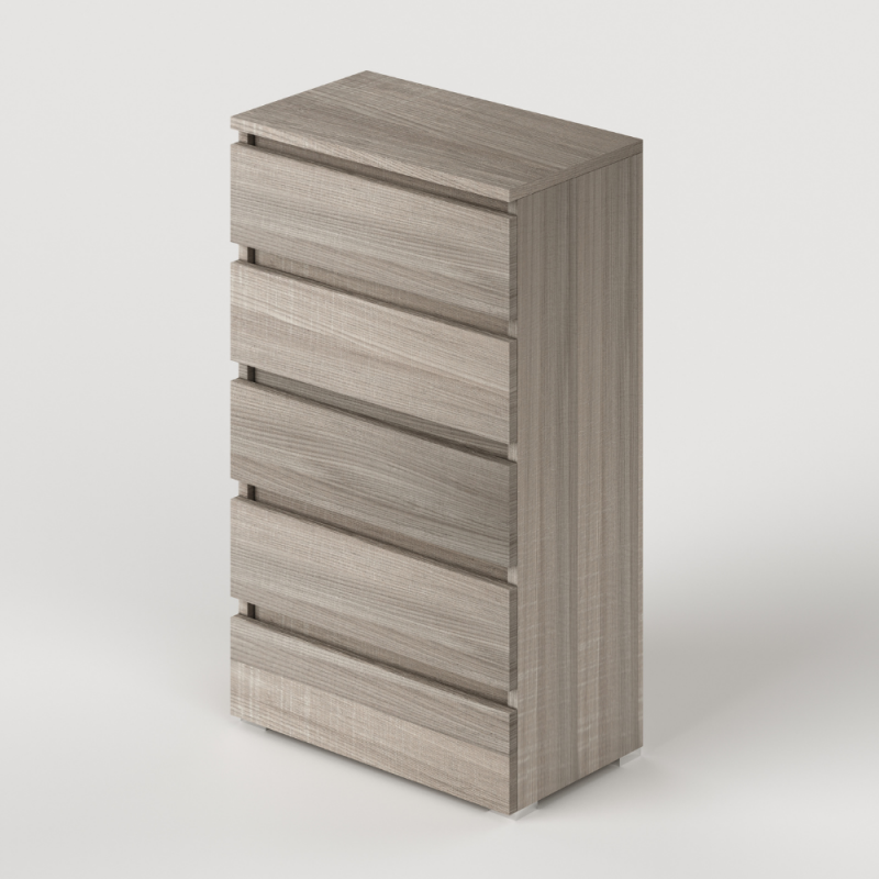 Cassettiera olmo 5 cassetti 75x40x127H