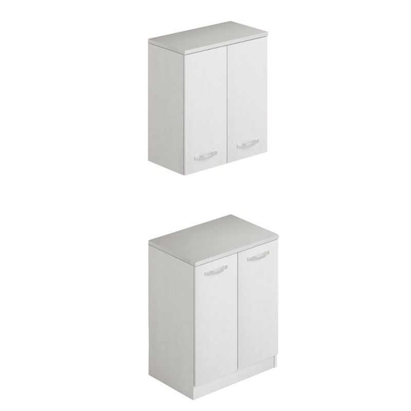 Laundry pensile bagno due ante 71x38x77 bianco frassinato