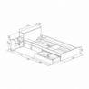 Letto singolo 1666 bianco vintage e bianco con comodino estraibile
