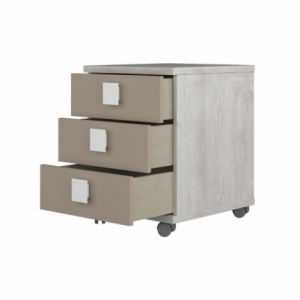 Zoom Comodino 46x46x60h bianco consumato 3 cassetti