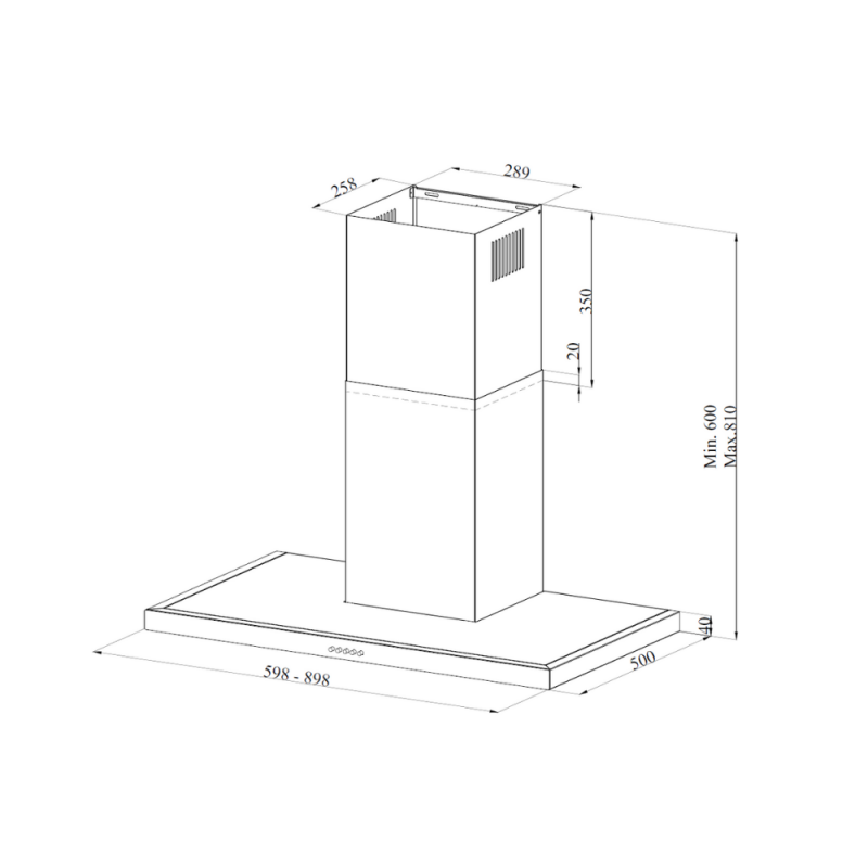 Samet Cappa Embla 9023 da parete 90 cm acciaio inox