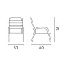 Set 2 Sedie Calipso Moia alluminio tortora esterno resistente