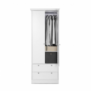 Zoom Armadio Landwood14 bianco due ante e due cassetti