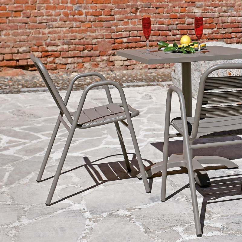 Set 2 Sedie Calipso Moia alluminio tortora esterno resistente