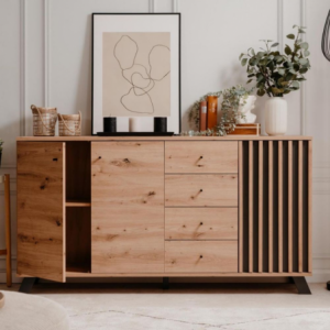 Zoom Madia Medan51C 3 ante e 4 cassetti rovere antracite