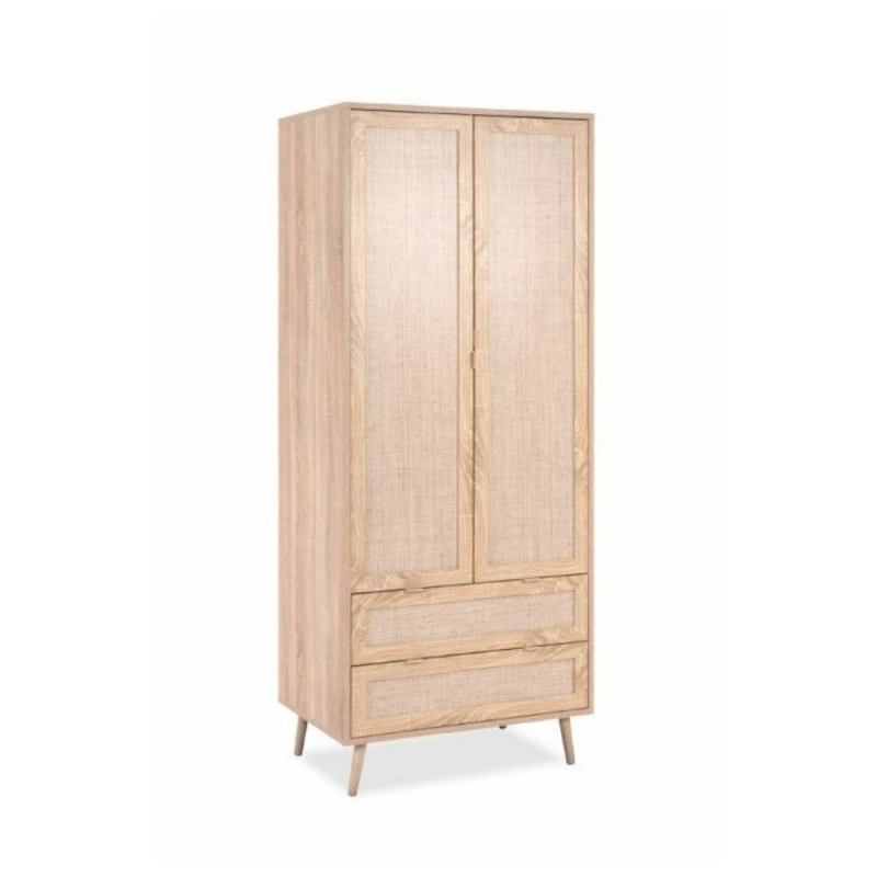 Armadio Bali 60A 2 ante e 2 cassetti effetto vimini