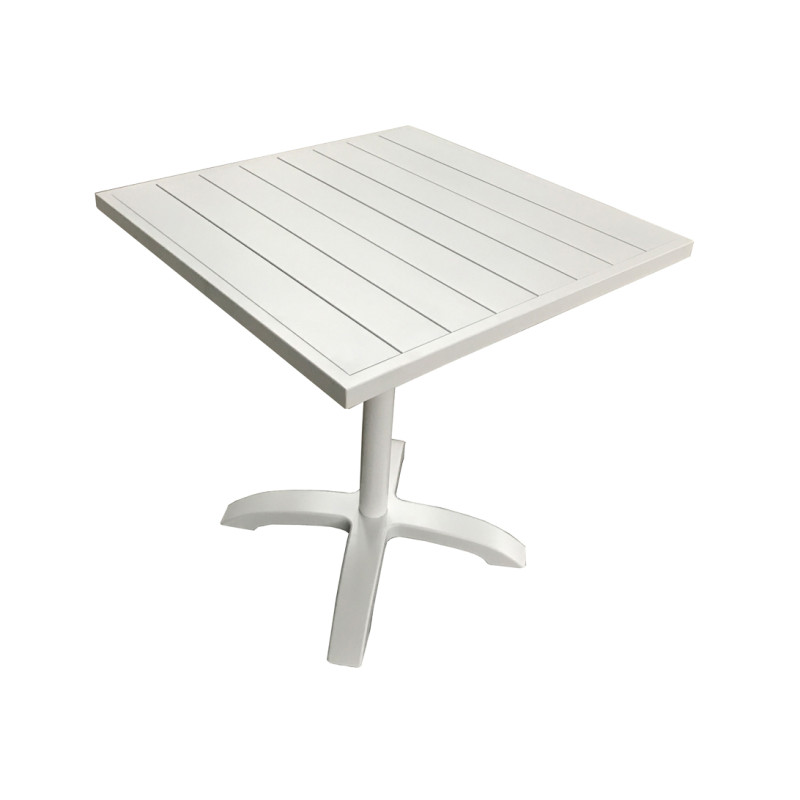 Tavolo Calipso Moia alluminio piano doghe bianco esterno