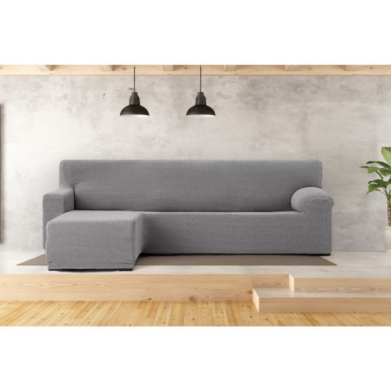 Copridivano Troya elastico penisola sinistra grigio bracciolo corto 250/310
