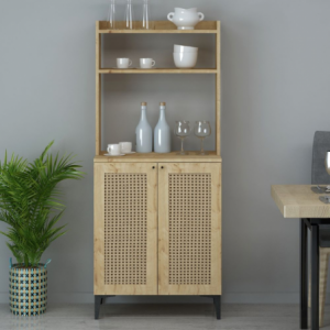 Zoom Credenza alta Zanne 2 ante e vani a giorno rovere