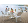 Tavolo Calipso Moia alluminio piano doghe bianco esterno